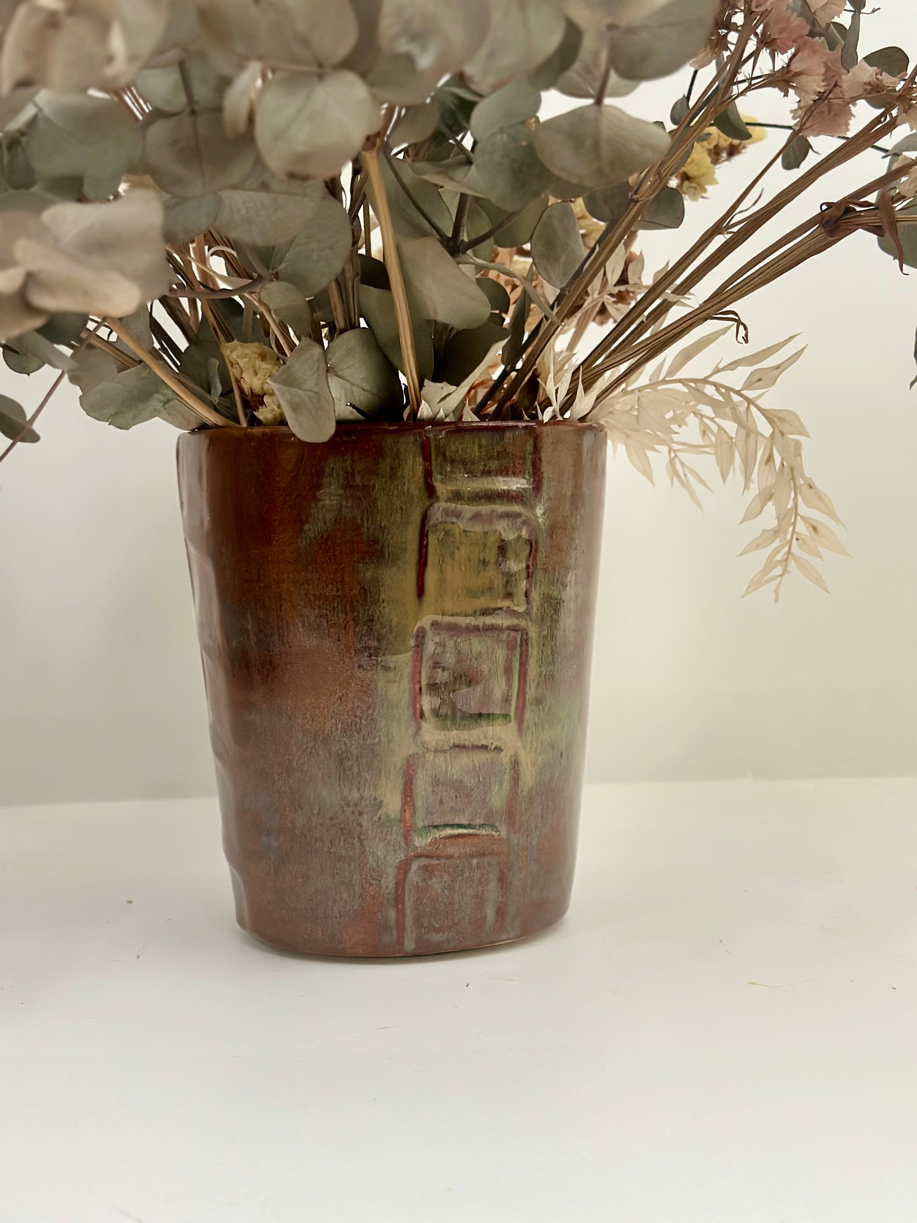 Vase évasé "petits carrés"