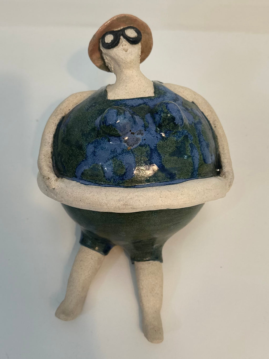 Baigneuse "Colette" - Maillot bleu-vert