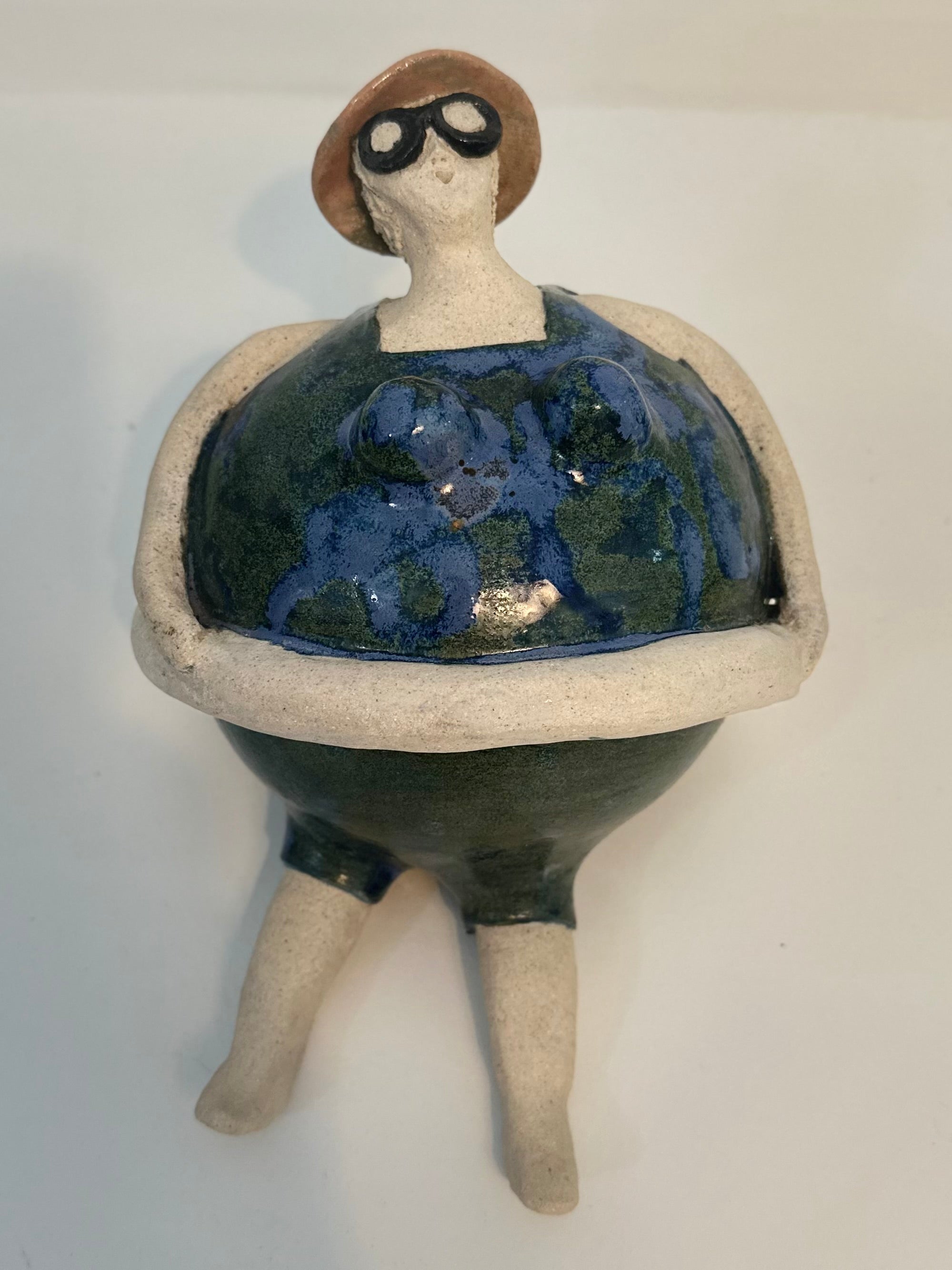 Baigneuse "Colette" - Maillot bleu-vert